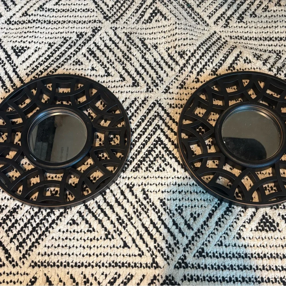 Elegant Black Wall Mirror Set
